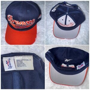 Denver Broncos NFL Reebok Snapback Hat Men One Size Fits All Navy Orange